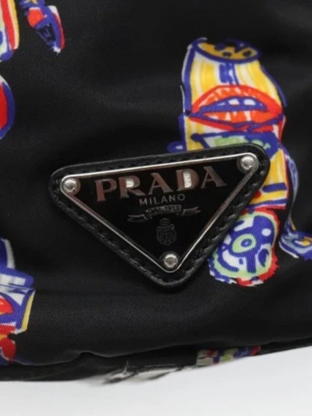 PRADA Tote Bag Nylon Black Silver Auth ep7424 - Picture 13 of 16